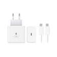 Încărcător USB Type-C Fast Charge 45W alb cu cablu 1m inclus, vedere frontală produs
