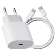 Încărcător USB-C 35W Super Fast Charge alb cu cablu inclus 1 metru, vedere frontală