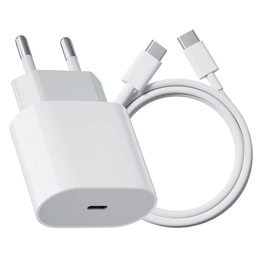 Incarcator Super Fast Charge, Vivimall, Incarcator Fast Charge Compatibil Apple, 35 W, USB-C Adaptor, Cablu inclus USB-C, Alb - vivimall.ro