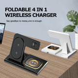 Incarcator Wireless 3 in 1 Fast Charger, Vivimall, Compatibil cu Apple iPhone, iWatch, AirPods, New Design, 15W, 16.5 x 14 x 9.5 cm, Negru - vivimall.ro