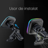 Incarcator Wireless Auto pentru Telefon, Flippy, Statie de Incarcare Magnetica Auto pentru Masina, 15W, 7 x 7 x 6.3 cm, Compatibil cu iOS/Android, Negru - vivimall.ro