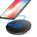 Incarcator Wireless Flippy, Fast Charge, 15W, Ultra Slim, compatibil cu iPhone, cablu inclus, Rotund, Negru - vivimall.ro