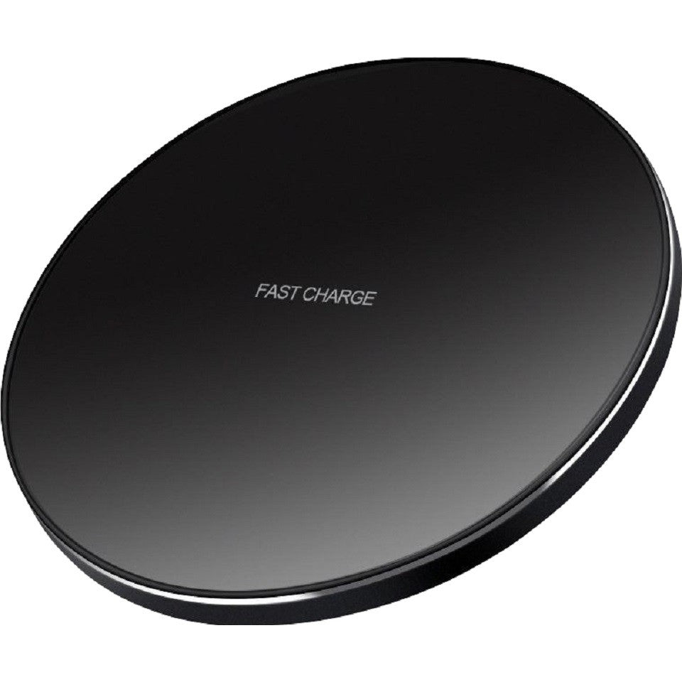 Incarcator Wireless Flippy, Fast Charge, 15W, Ultra Slim, compatibil cu iPhone, cablu inclus, Rotund, Negru - vivimall.ro