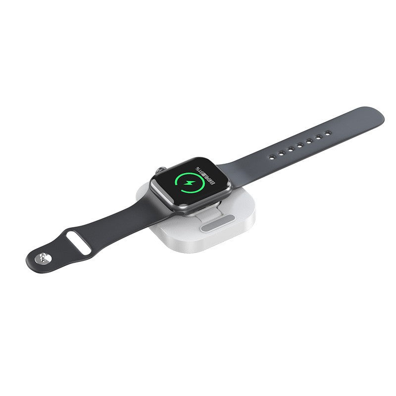 Încărcător magnetic Apple Watch alb desfășurat, vedere de sus 7,5 x 7,5 cm