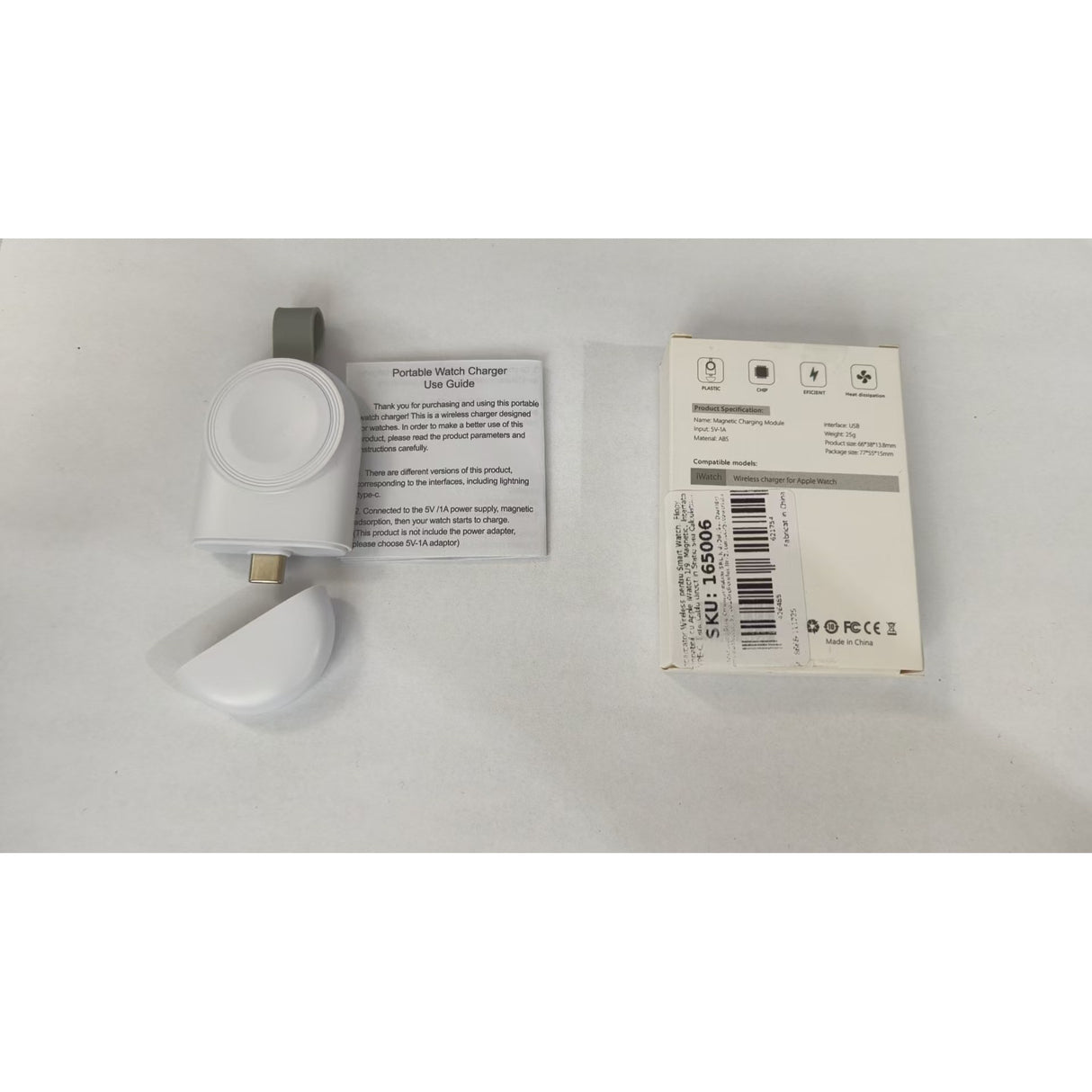 Încărcător magnetic portabil pentru Apple Watch seria 1-9, ambalaj și accesorii incluse