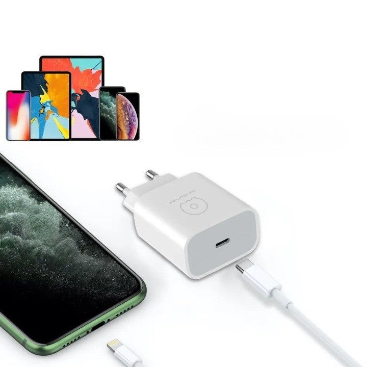 Incarcator WUW, Tip-C- Lightning, Compatibil iPhone, 2.4A, Flippy, Alb - vivimall.ro