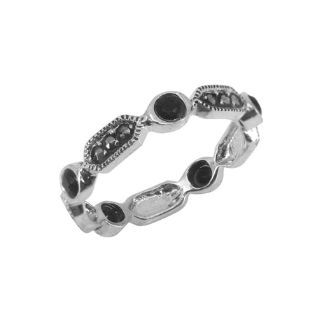 Inel Argint 925 Circular Cu Marcasite Si Zirconii, Marime 54