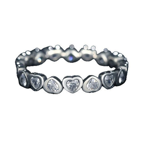 Inel Argint 925 Circular Inimi Cu Pietre M58 - vivimall.ro