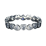 Inel Argint 925 Circular Inimi cu  Pietre M59