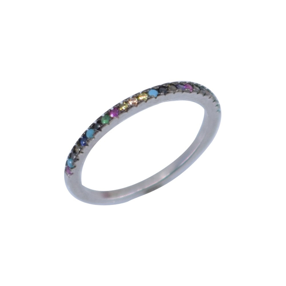Inel Argint 925 Cu Minizirconii Colorate, Marime 52