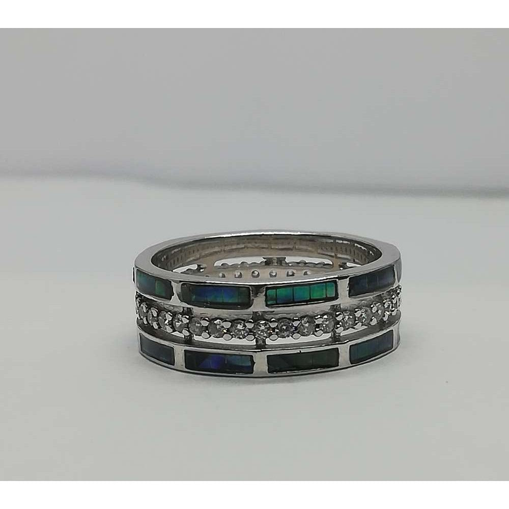 Inel Argint 925 cu Opal Verde si Zirconii M53 - vivimall.ro