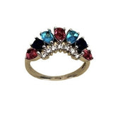 Inel Argint 925, Diadema Cu Pietre Colorate Roz M 56