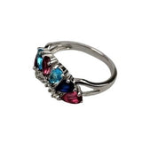 Inel Argint 925, Diadema Cu Pietre Colorate Roz M 59