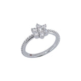 Inel Argint 925 Floare cu Zirconii, Marime 54 - vivimall.ro