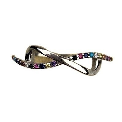 Inel Argint 925, Infinit Mare Cu Zirconiu Colorat M 57