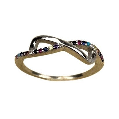 Inel Argint 925, Infinit Mare Cu Zirconiu Colorat M 59