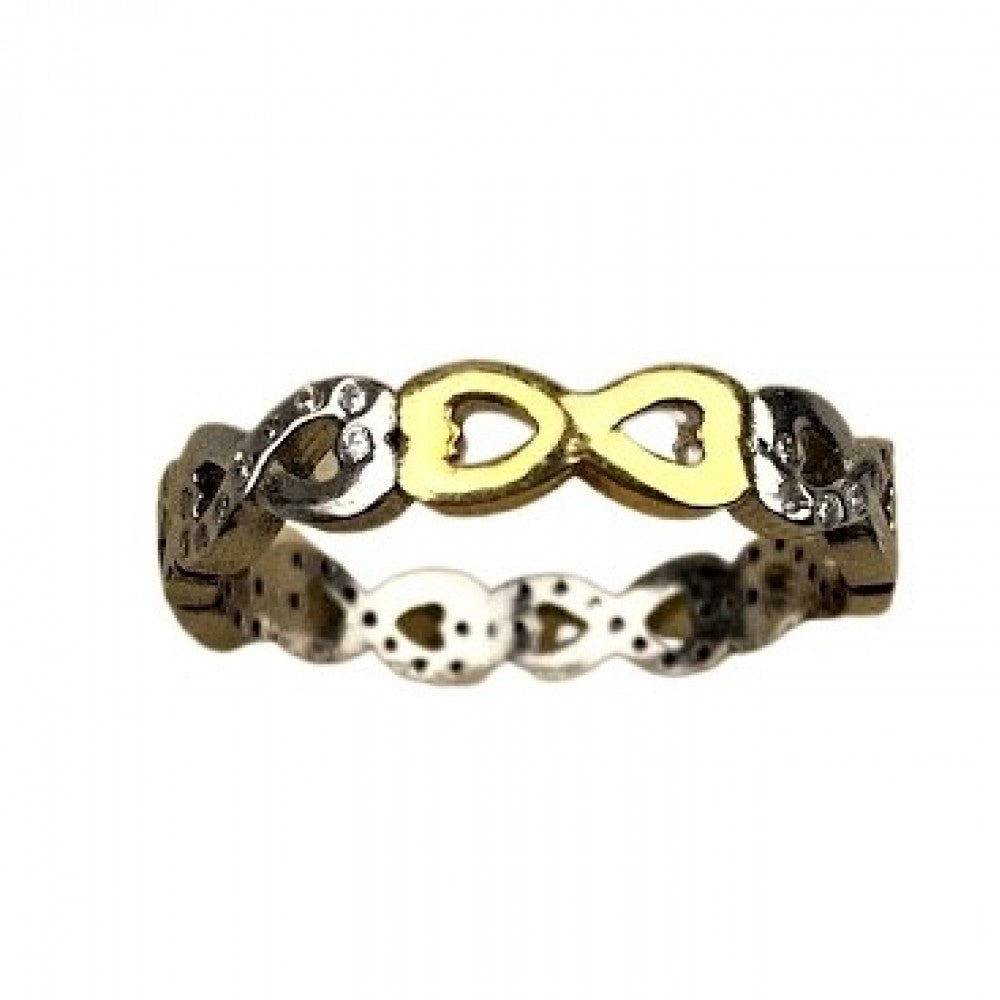 Inel Argint 925 Infinit Placat Cu Aur Si Minizirconii M 53
