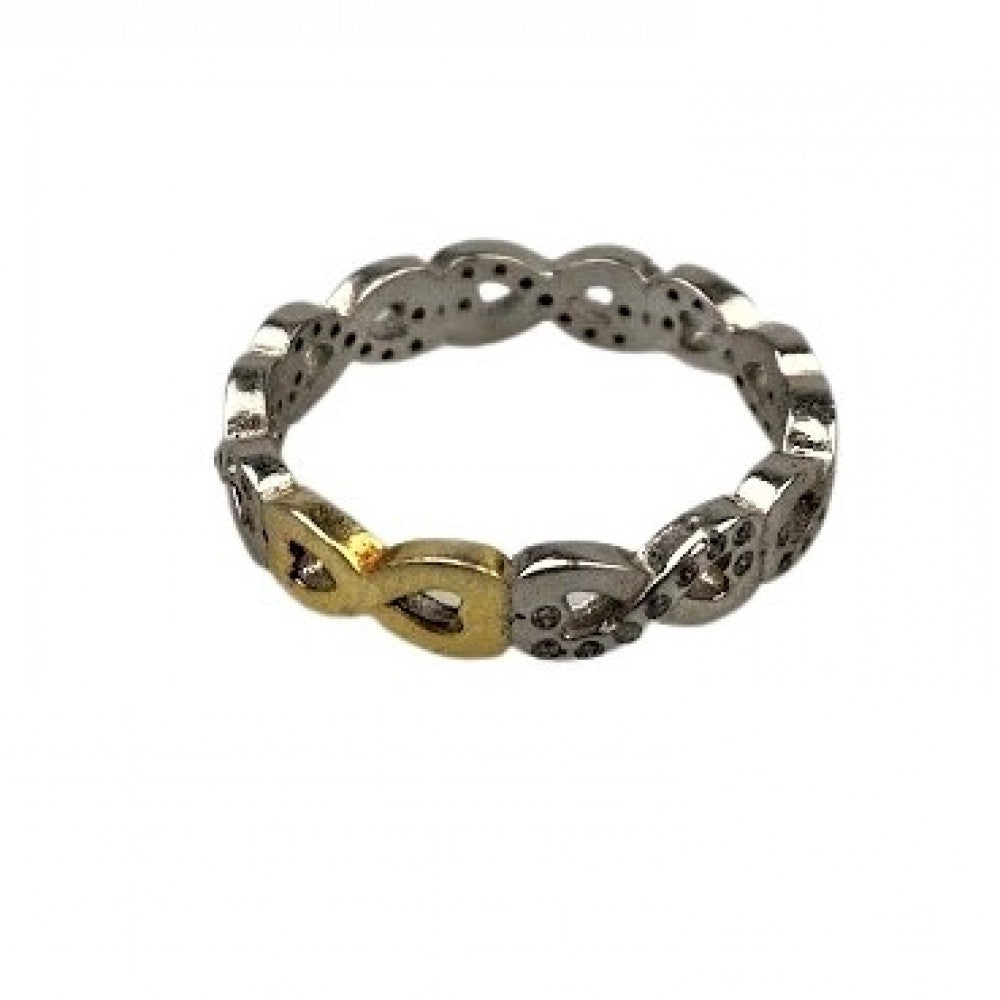 Inel Argint 925 Infinit Placat Cu Aur Si Minizirconii M 53