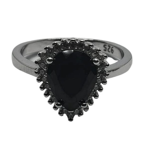 Inel Argint 925, Lacrima Cu Onix, M 50