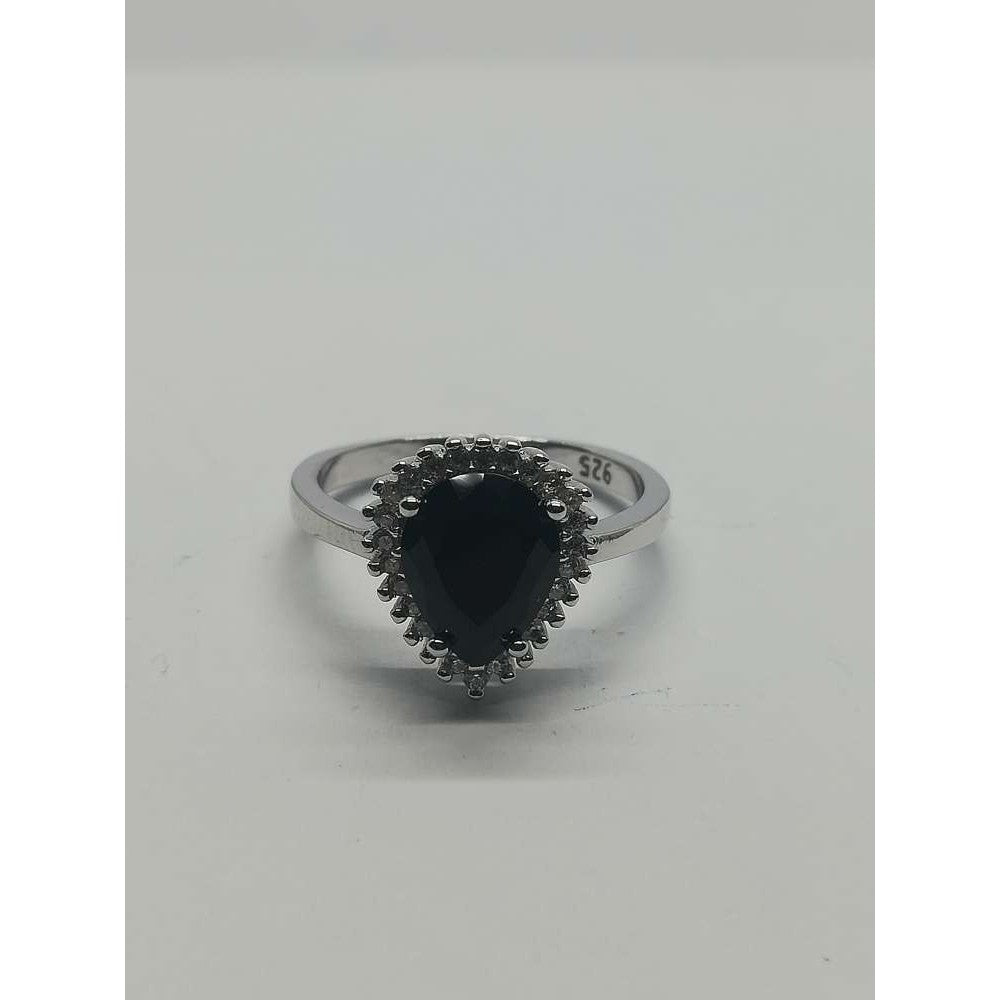 Inel Argint 925, Lacrima Cu Onix, M 50