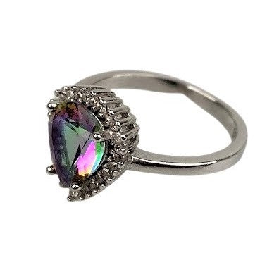Inel Argint 925, Lacrima Cu Topaz, M 56