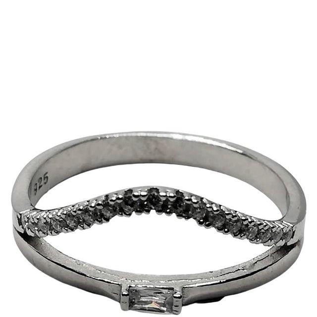 Inel Argint 925 model V cu Piatra si Minizirconii M 59 - vivimall.ro