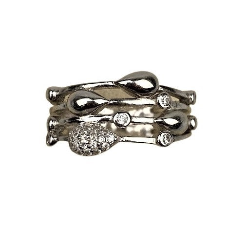 Inel Argint 925, Teardrops M 51