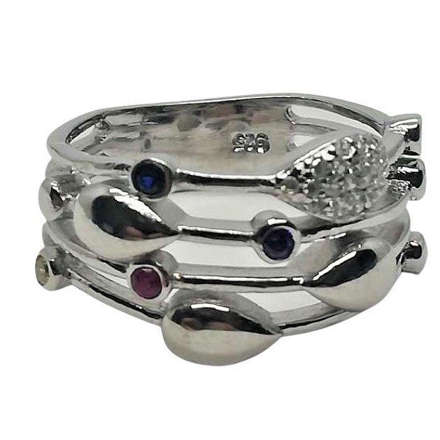 Inel Argint 925, Teardrops M 53