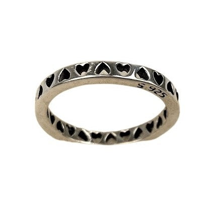 Inel Argint 925, Tip Verigheta Cu Inimi, M 50 - vivimall.ro