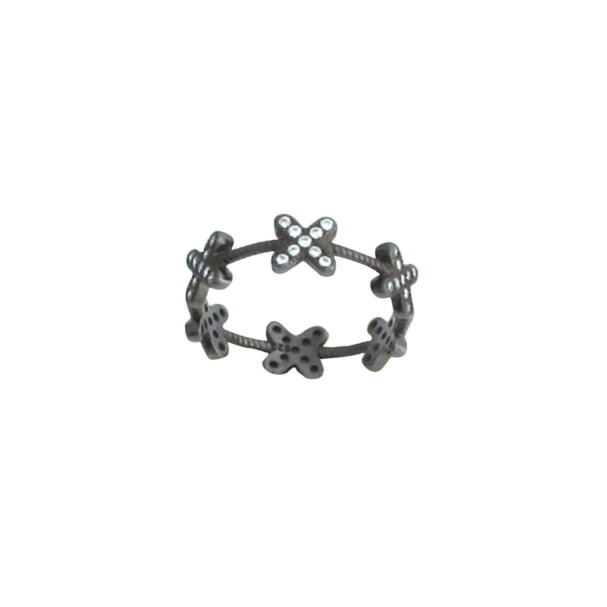 Inel Circular Din Argint 925 Cu Zirconii, Placat Cu Rodiu, Marimea 51