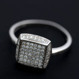 Inel de dama din Argint 925 cu model patrat si zirconii, marimea 54 - vivimall.ro