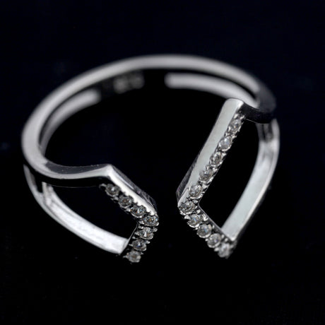 Inel Disconnected din Argint 925, Romb, 49 mm - vivimall.ro