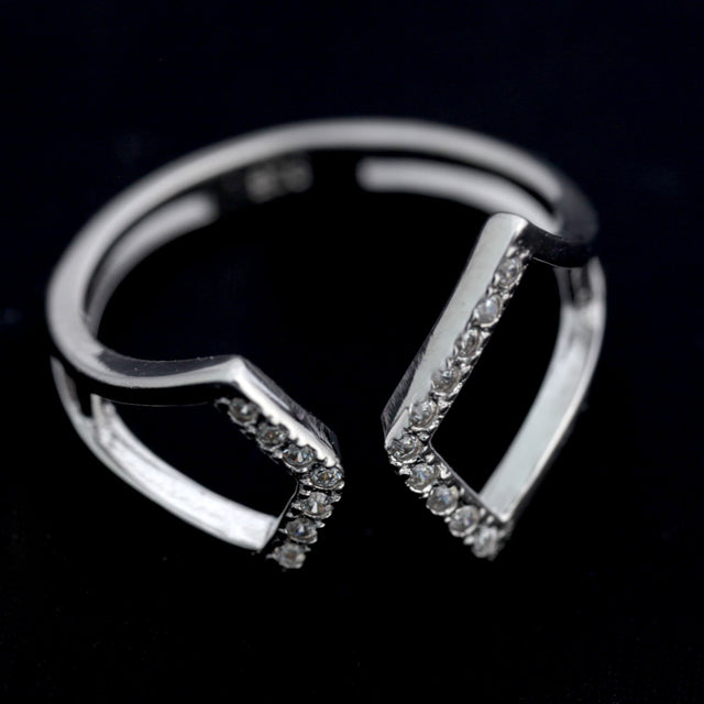 Inel Disconnected din Argint 925, Romb, 49 mm - vivimall.ro