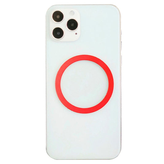 Inel Magnetic incarcare fara fir, montare auto, MagSafe Silicone pentru Apple iPhone 12 / 13 / 14, Rosu - vivimall.ro