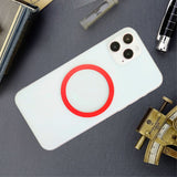 Inel Magnetic incarcare fara fir, montare auto, MagSafe Silicone pentru Apple iPhone 12 / 13 / 14, Rosu - vivimall.ro