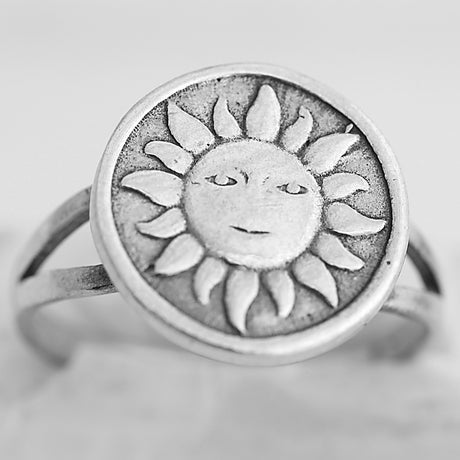 Inel Patinat Din Argint 925, Happy Sunshine, Marimea 51