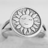 Inel Patinat Din Argint 925, Happy Sunshine, Marimea 54