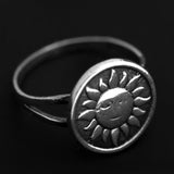 Inel Patinat Din Argint 925, Happy Sunshine, Marimea 54