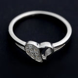 Inel Shinny Heart Din Argint 925, Placat Cu Rodiu, Marimea 55