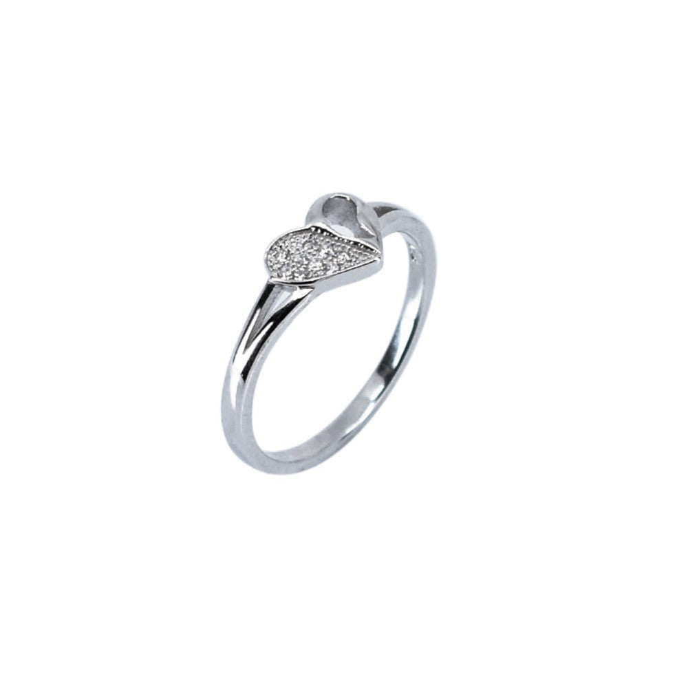 Inel Shinny Heart Din Argint 925, Placat Cu Rodiu, Marimea 55