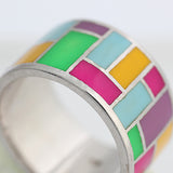 Inel tip verigheta din Argint 925 cu Email, marimea 51 - vivimall.ro