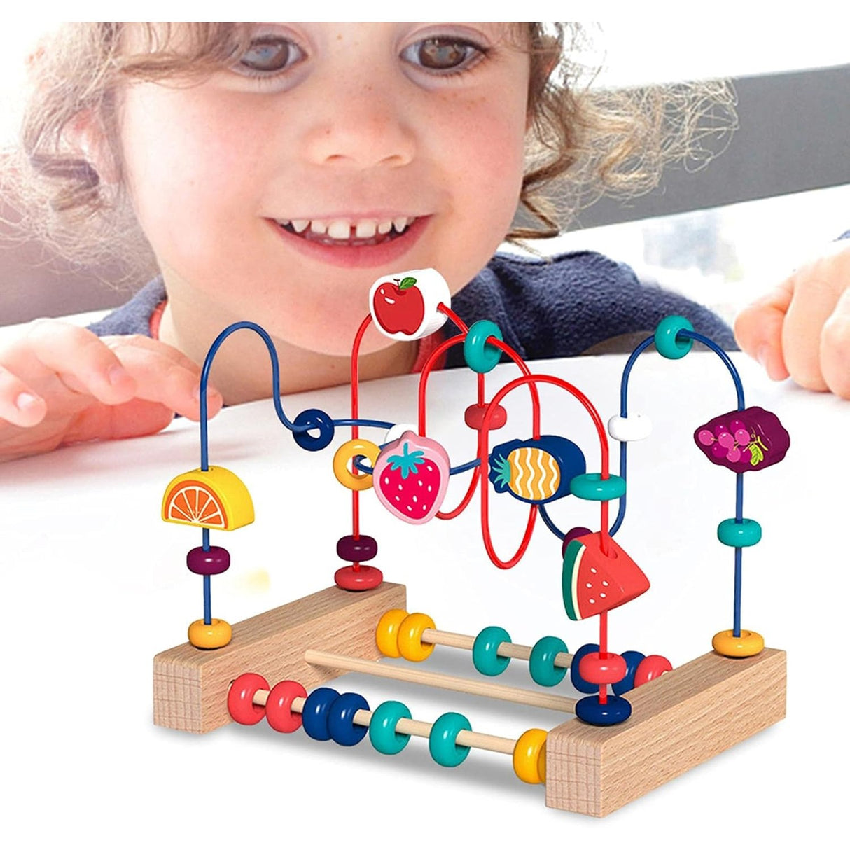 Rollercoaster Educativ Cu Fructe | WoodySkill - vivimall.ro