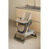 Scaun de Masa pentru Bebelusi si Copii, Flippy, 2 Tavite si Husa Detasabile, Multifuncțional, Stabil, Centura de Siguranta, Inaltime Ajustabila, Spatar Reglabil Moale, Cos de Depozitare, 100x50x80cm, de la 6 Luni, Crem - vivimall.ro