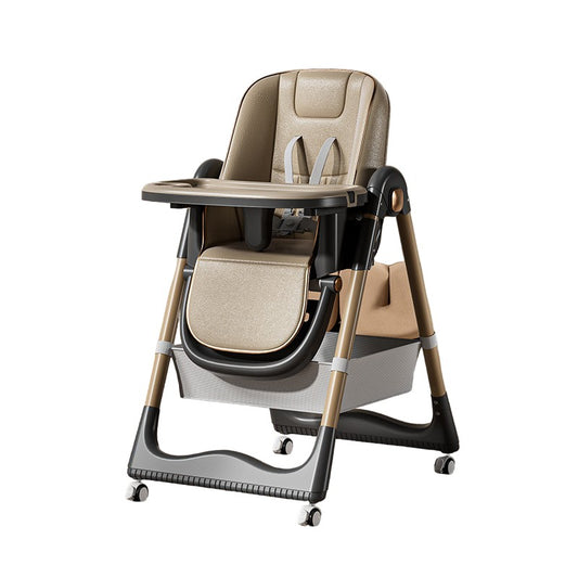 Scaun de Masa pentru Bebelusi si Copii, Vivimall, 2 Tavite si Husa Detasabile, Multifuncțional, Stabil, Centura de Siguranta, Inaltime Ajustabila, Spatar Reglabil Moale, Cos de Depozitare, 100x50x80cm, de la 6 Luni, Crem - vivimall.ro