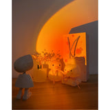 Lampa led cu proiectie apus de soare robotel cu cap magnetic,Vivimall, inaltime 13 cm, pentru dormitor, camera zi, conectare pe USB, rotire 360 grade - vivimall.ro