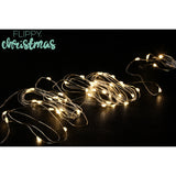 Instalatie Craciun, Liniara, 1 m, Baterii, 10 LED-uri, Alb Cald, Fir Cupru, Interior/Exterior, Flippy - vivimall.ro