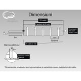 Instalatie Craciun, 10 M, 100 Led-Uri,Liniara, Alb Cald, 8 Jocuri De Lumini, Transformator, Interconectabila, Prelungitor 5 M Inclus, Fir