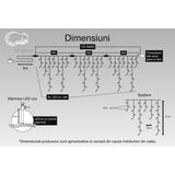 Instalatie Craciun, 10 m, 286 Led-uri ,Franjuri, Rosu / Verde/ Albastru, Flash, Transformator, Interconectabila, Prelungitor 3 m inclus, Fir Alb, Flippy - vivimall.ro