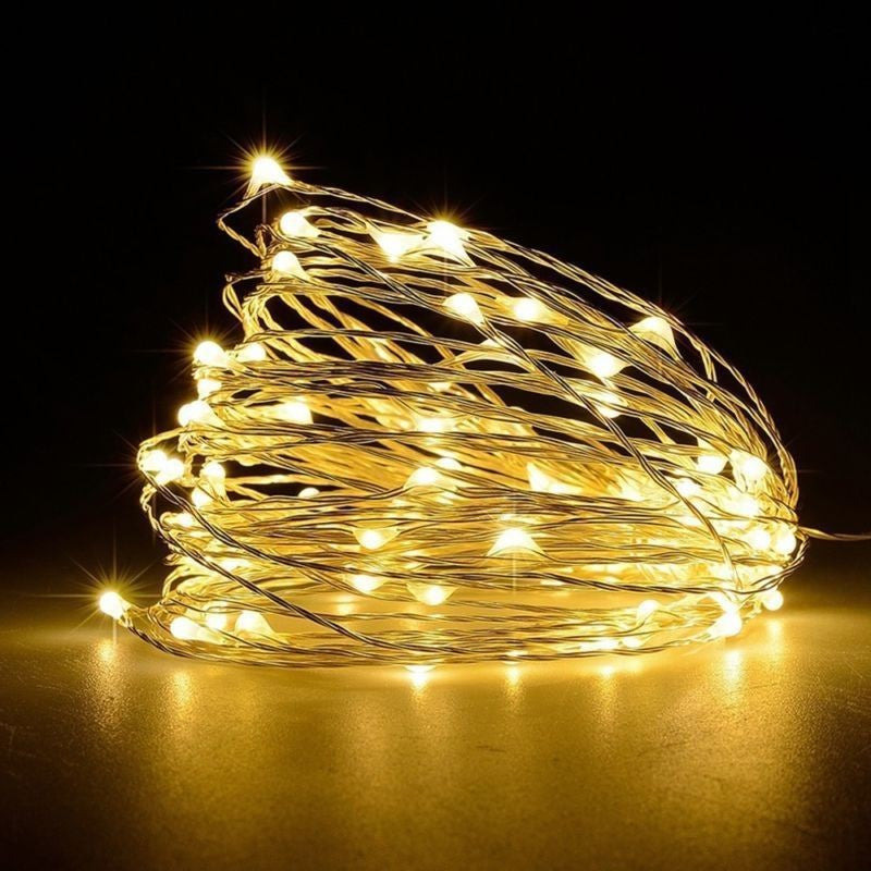 Instalatie Craciun, 10 Metri, 100 Led-Uri, Telecomanda 8 Functii, Usb, Fir Cupru, Liniar, Interior/Exterior