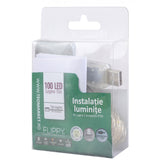 Instalatie Craciun, 10 Metri, 100 Led-Uri, Telecomanda 8 Functii, Usb, Fir Cupru, Liniar, Interior/Exterior